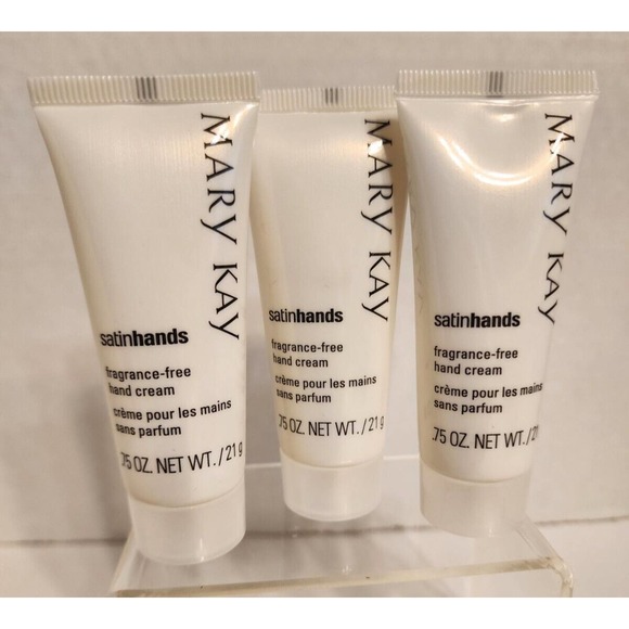 Mary Kay Satin Hands Fragrance Free Hand Cream .75 oz Travel Size Lot of 3 - Picture 1 of 1